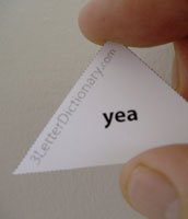 Mini Triangular Card: 'yea'